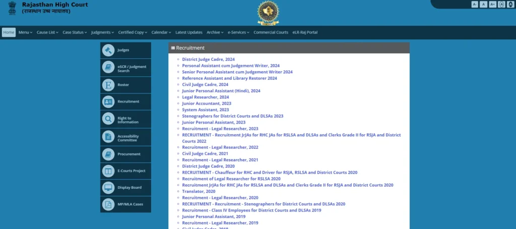 Rajasthan District High Court Judge Recruitment