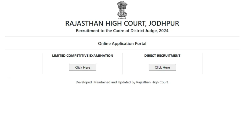 Rajasthan District High Court Judge Recruitment