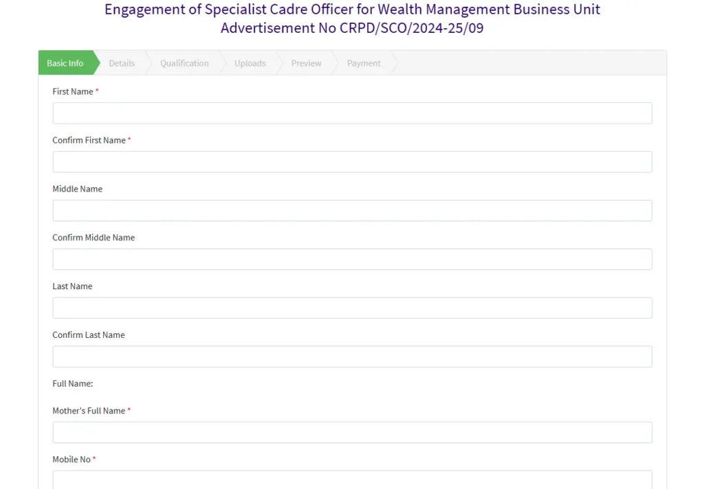 SBI SO Recruitment 2024