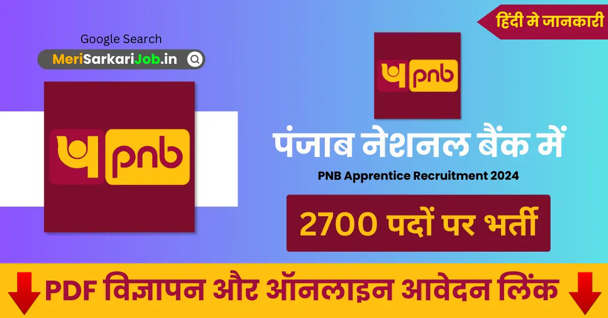 Punjab National Bank Apprentice Recruitment 2024