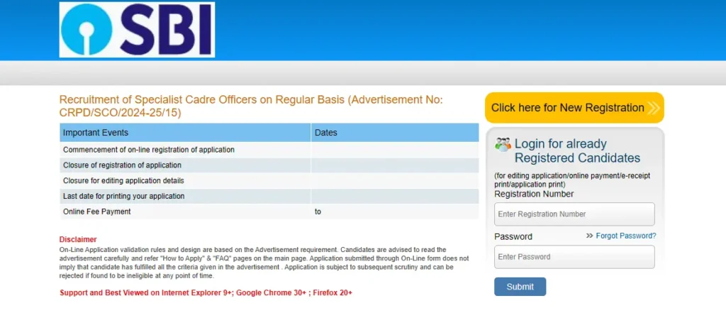SBI SO Recruitment