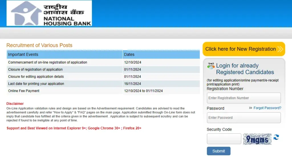 National Housing Bank Recruitment